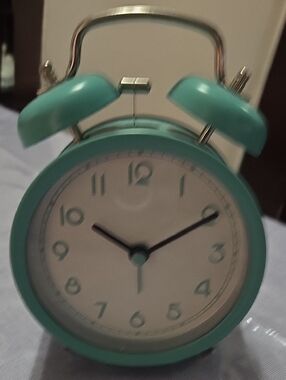 Turquoise Twin Bell Alarm Clock - Home Wall Decor